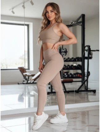 Dámské legíny s vysokým pasem ACTIVIS beige FashionStreet UY2599