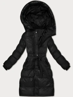 Černá prošívaná zimní bunda s páskem J Style (5M3253-392)