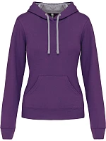 Kariban K 465 Dámská mikina s kontrastní kapucí 20.K465 purple/oxford grey Kariban K 465 Dámská mikina s kontrastní kapucí 20.K465 purple/oxford grey