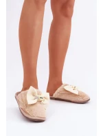 Dámské Pantofle S Kožešinou A Mašlí Béžové Olfedi