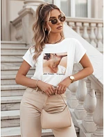 Dámské bavlněné tričko FALCI bílé FashionStreet RY2398 Dámské bavlněné tričko FALCI bílé FashionStreet RY2398