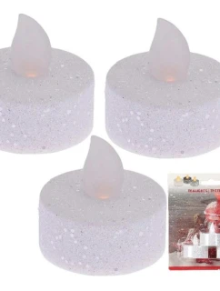 SADA 3 ČAJOVÝCH SVÍČEK S TŘPYTKAMI