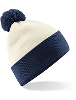 Beechfield B 451 2-barevná pletená čepice s bambulí 53.0451 off white/french navy Beechfield B 451 2-barevná pletená čepice s bambulí 53.0451 off white/french navy