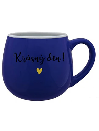 KRÁSNÝ DEN! - modrý keramický hrníček 300 ml