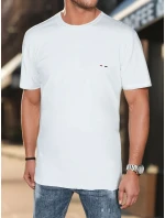 Pánské bílé tričko s výšivkou FashionStreet RX5640