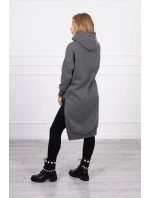 Zateplená mikina s bočními rozparky grafitová