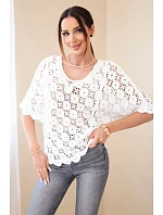 Dámský letní krajkový svetr s knoflíky a dlouhým rukávem černý Dámský letní krajkový svetr s knoflíky a dlouhým rukávem černý