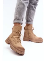 Dámské kotníkové boty Trapper na silné podrážce, béžová Narelona