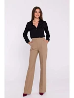 Kalhoty Bootcut S371 světle hnědé - Stylove