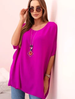 Oversized halenka s přívěskem  lilek