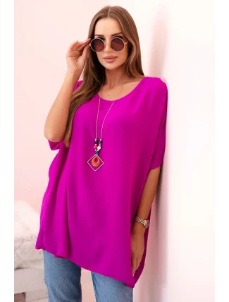 Oversized halenka s přívěskem lilek Oversized halenka s přívěskem lilek