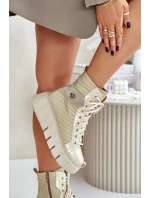 Kožené Boty Na Platformě Maciejka 06751-25 Zlaté