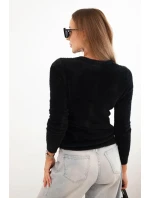 Dámský svetr z alpaky s kulatým výstřihem černý Dámský svetr z alpaky s kulatým výstřihem černý