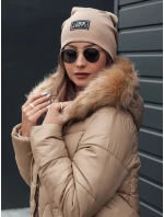 Dámská zimní bunda MELOMA prošívaná s kapucí béžová FashionStreet TY4712