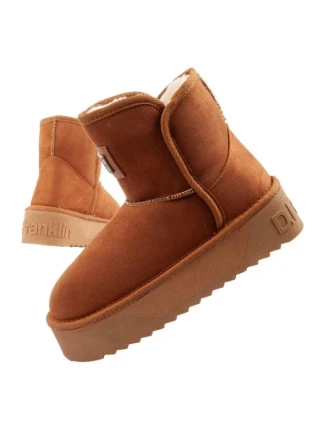 D.Franklin dámské sněhule zimní módní kožešinové zateplené boty hnědé dámské