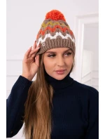 Dámská čepice Laila K283 dark beige+kiwi Dámská čepice Laila K283 dark beige+kiwi