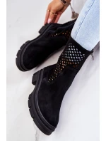 Kožené boty Workers Nicole Černá 2711