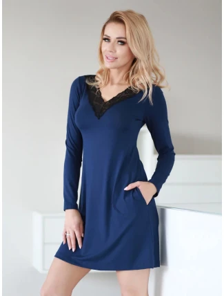 Dámská noční košile Paris Tmavě modrá - Kalimo Dámská noční košile Paris Tmavě modrá - Kalimo