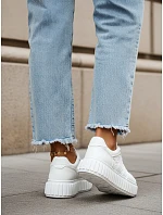 Dámské kožené tenisky ZY1394 bílé - FashionStreet