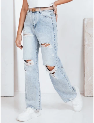 Dámské džíny s širokým žebrováním modré FashionStreet UY2794