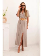 Dlouhá šaty s ozdobným páskem fango Dlouhá šaty s ozdobným páskem fango