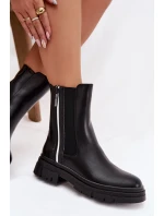 Dámské zateplené chelsea boty (štyblety) Solenne – černé