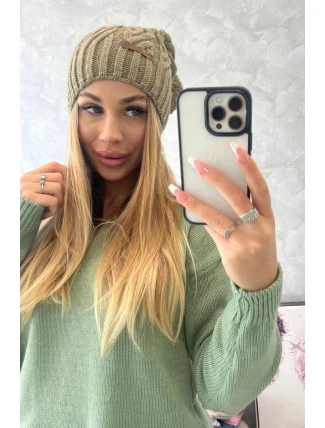 Fleecová čepice Paulina K227 khaki