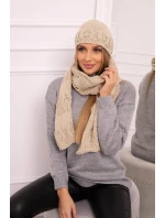 Dámská souprava se šátkem Adrianna K417 tmavě béžová Dámská souprava se šátkem Adrianna K417 tmavě béžová