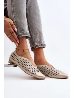 Zazoo 2883 Prodyšné balerínky z přírodní kůže Zlaté