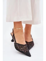 Lodičky se špičatou špičkou a otevřenou patou Umirana – černé