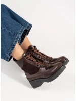 Luxusní dámské vínový  kotníčkové boty Obcas