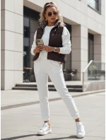 Dámská přechodná krátká prošívaná oboustranná kávová vesta LEOVELLA FashionStreet TY4648