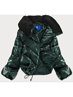 Krátká bunda oversize s širokými rukávy zelená (j9-016) Krátká bunda oversize s širokými rukávy zelená (j9-016)