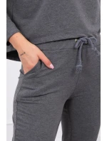 Souprava s oversize halenkou v grafitové barvě Souprava s oversize halenkou v grafitové barvě