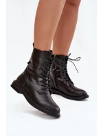 Kožené Zateplené Dámské Kotníkové Workery Big Star SS274480 Černé Kožené Zateplené Dámské Kotníkové Workery Big Star SS274480 Černé