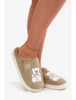 Kožešinové pantofle s medvídkem zelené Noralie Kožešinové pantofle s medvídkem zelené Noralie