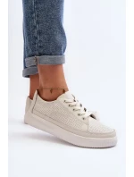 Dámské kožené sportovní boty tenisky bílé Failla