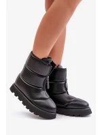 Sněhule Na Platformě S Zipem Eko Kožené Černé Resisia Sněhule Na Platformě S Zipem Eko Kožené Černé Resisia