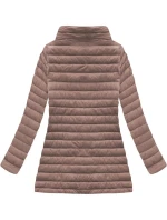 Prošívaná bunda ve starorůžové barvě s kapucí (7473-PLUS)
