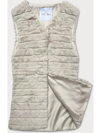 Kožešinová vesta v barvě ecru s podšívkou (2114) Kožešinová vesta v barvě ecru s podšívkou (2114)