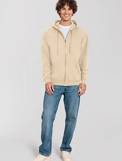Fruit of the Loom Iconic Premium Hooded Sweat Jacket Mikina s kapucí z těžké bavlny 16.2286 desert sand