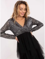 Šaty MI SK A5471.87 černá a stříbrná