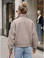 Krátký dámský kabát s vlnou, krátký, béžový, FashionStreet TY6033