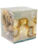 30 LED SVĚTELNÁ HADICE 280 CM TEPLÁ BÍLÁ JUTA