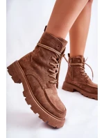 Dámské semišové kozačky zavazované hnědé Vanita Dámské semišové kozačky zavazované hnědé Vanita