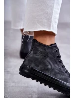 Dámské Tenisky Big Star Vysoké Zateplené Černé GG274069