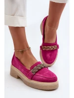 Zazoo 3429/W Dámské semišové mokasíny s ozdobou Fuksie Zazoo 3429/W Dámské semišové mokasíny s ozdobou Fuksie