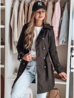 Dámský dvouřadový trenčkot s páskem BELISION černý FashionStreet NY0749