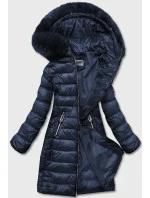Tmavě modrá lehká dámská bunda pro přechodné období (b8058-3)