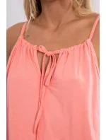 Boho šaty se štrůdlem losos